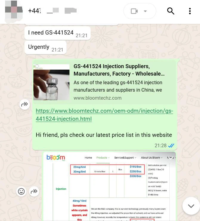 UK customer Sean purchased BLOOM TECH GS441524 tablets UK customer Sean purchased BLOOM TECH GS441524 tablets